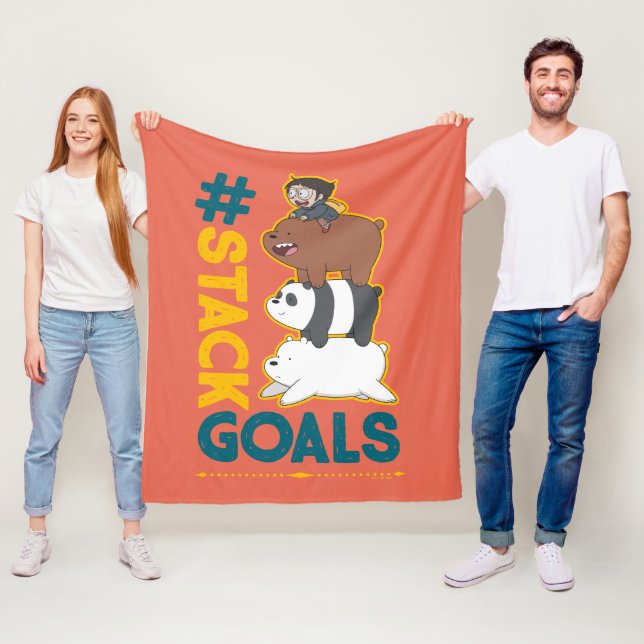 We Bare Bears and Chloe - #StackGoals Fleece Blanket (In Situ)