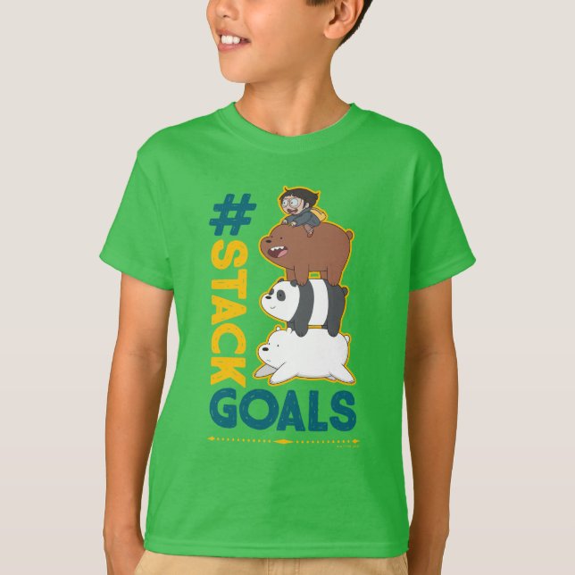 We Bare Bears and Chloe - #StackGoals T-Shirt (Front)