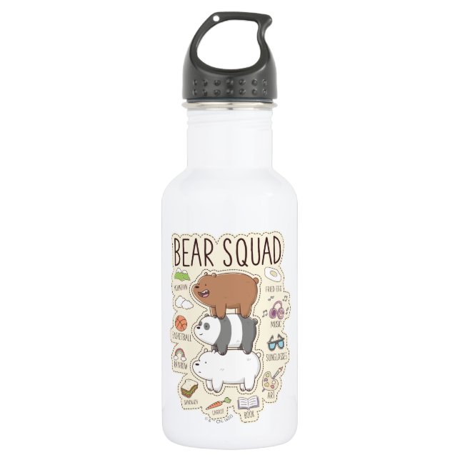 We Bare Bears - Bear Squad Journal Graphic 532 Ml Water Bottle (Front)