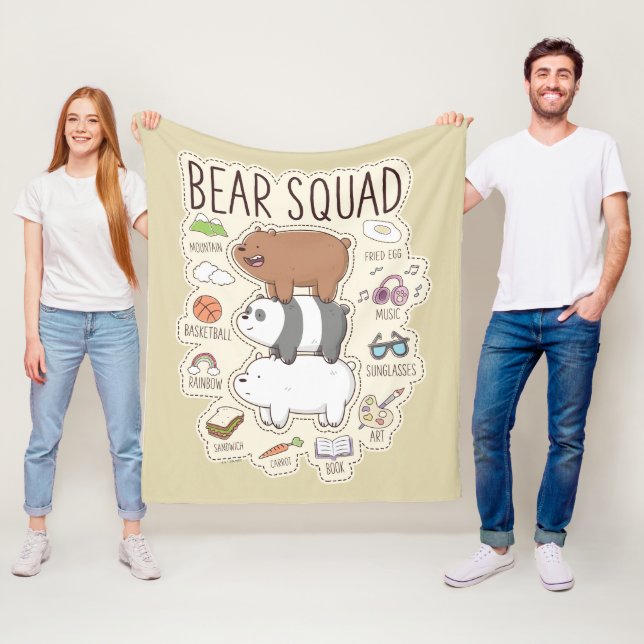We Bare Bears - Bear Squad Journal Graphic Fleece Blanket (In Situ)