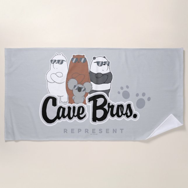 We Bare Bears - Cave Bros. Represent Beach Towel (Front)