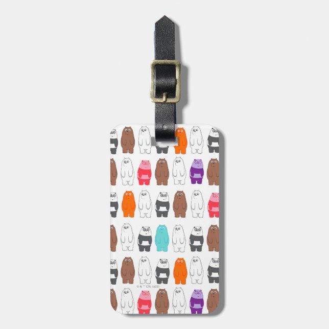 We Bare Bears Colourful Bear Pattern Luggage Tag (Front Vertical)