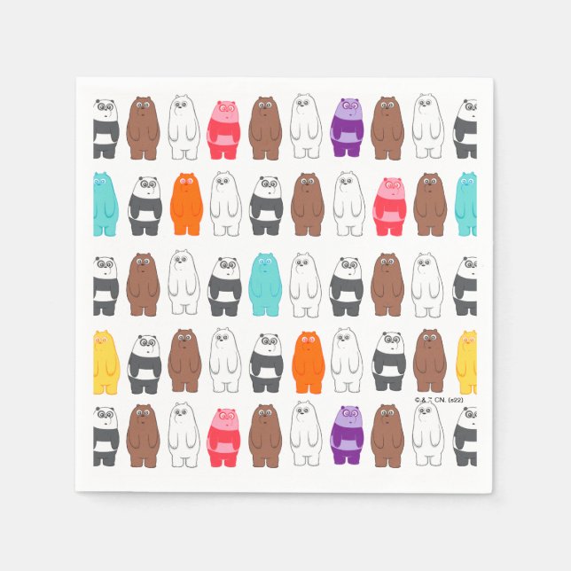 We Bare Bears Colourful Bear Pattern Napkin (Front)