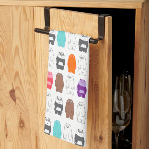 We Bare Bears Colourful Bear Pattern Tea Towel