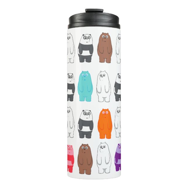 We Bare Bears Colourful Bear Pattern Thermal Tumbler (Front)