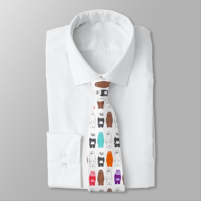 We Bare Bears Colourful Bear Pattern Tie (Tied)