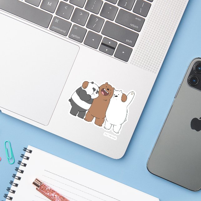We Bare Bears Group Hug (Laptop w/ iPhone)