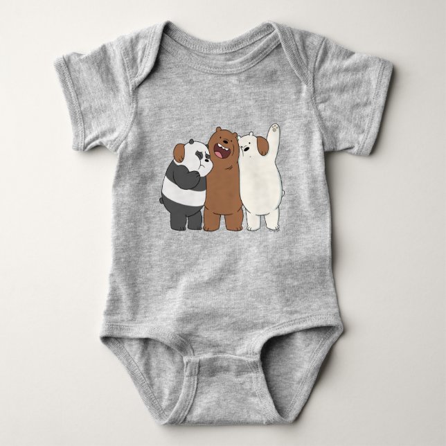 We Bare Bears Group Hug Baby Bodysuit (Front)