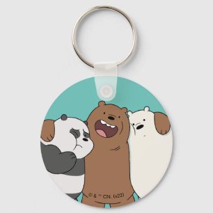 We Bare Bears Group Hug Key Ring