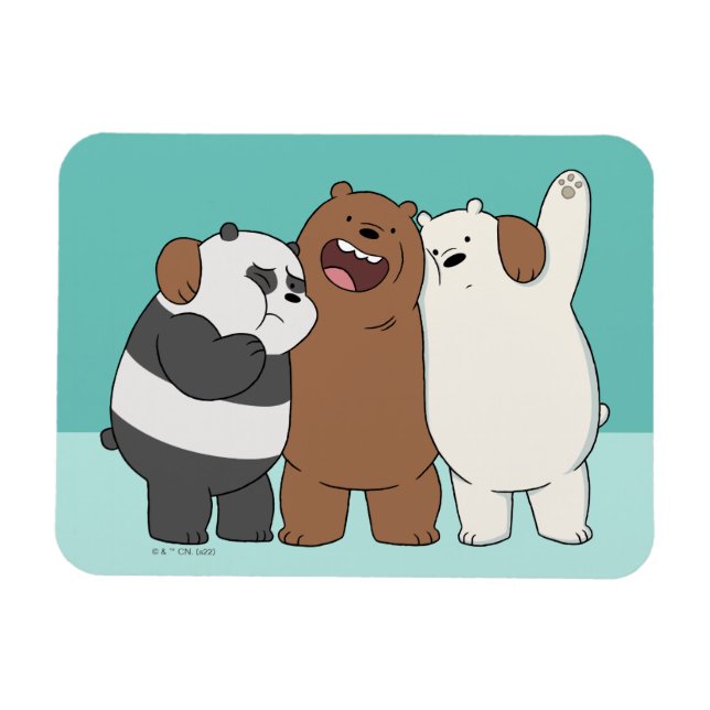 We Bare Bears Group Hug Magnet (Horizontal)