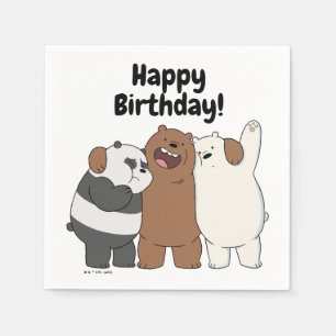 We Bare Bears Group Hug Napkin