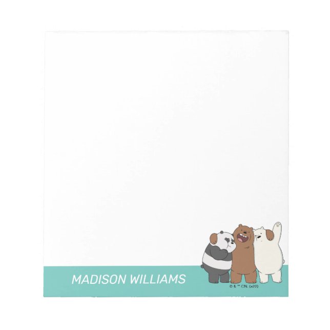 We Bare Bears Group Hug Notepad (Front)
