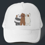 We Bare Bears Group Hug Trucker Hat<br><div class="desc">We Bare Bears | Check out Panda,  Grizz,  and Ice Bear in a group hug!</div>