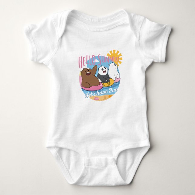 We Bare Bears - Hello Summer! Let's Have Fun Baby Bodysuit (Front)