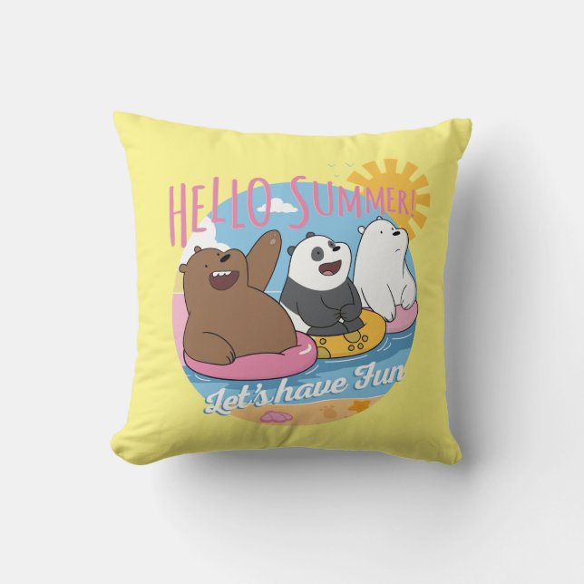 We Bare Bears - Hello Summer! Let's Have Fun Cushion (Front)