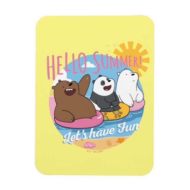 We Bare Bears - Hello Summer! Let's Have Fun Magnet (Vertical)