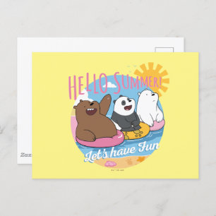 We Bare Bears - Hello Summer! Let's Have Fun Postcard