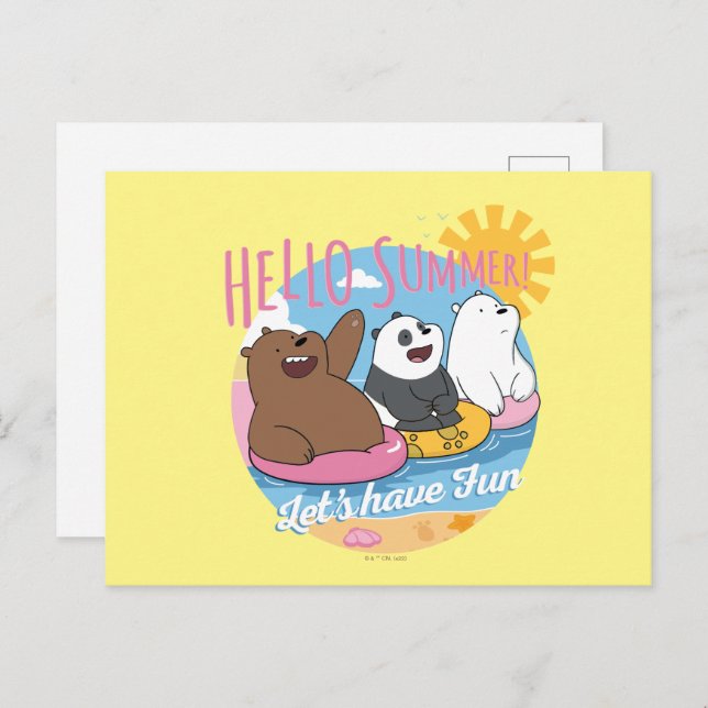 We Bare Bears - Hello Summer! Let's Have Fun Postcard (Front/Back)