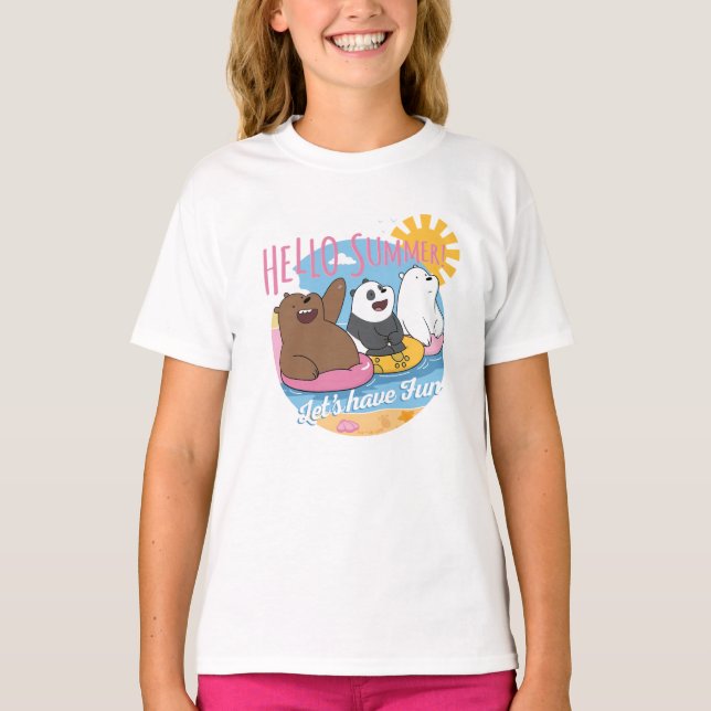 We Bare Bears - Hello Summer! Let's Have Fun T-Shirt (Front)