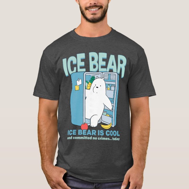 We Bare Bears Ice Bear is Cool Funny Fridge Cartoo T-Shirt (Front)