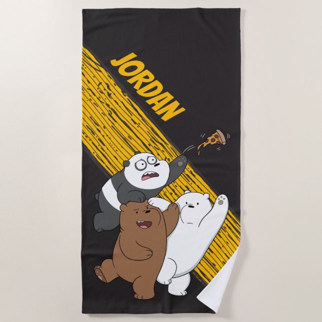 We Bare Bears - Last Pizza Slice Beach Towel (Front)