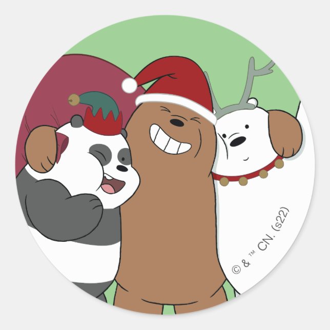 We Bare Bears - Season's Greetings Classic Round Sticker (Front)