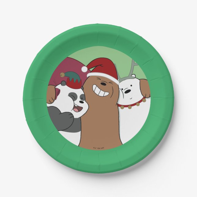 We Bare Bears - Season's Greetings Paper Plate (Front)