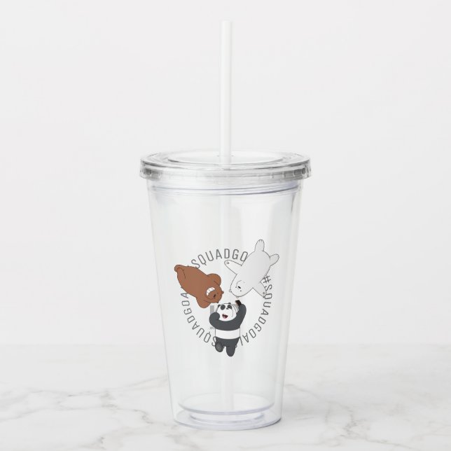 We Bare Bears - #SquadGoals Acrylic Tumbler (Front)