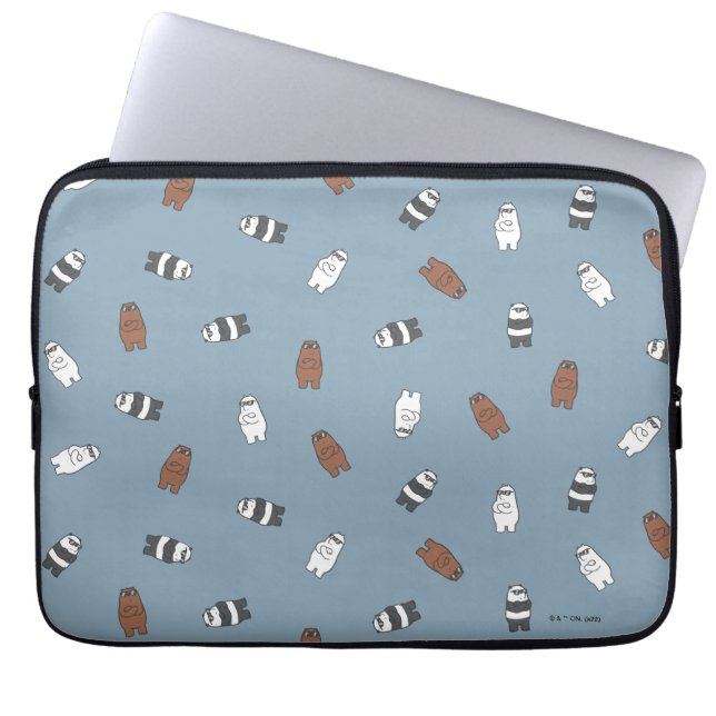 We Bare Bears - Sunglass Bears Pattern Laptop Sleeve (Front)
