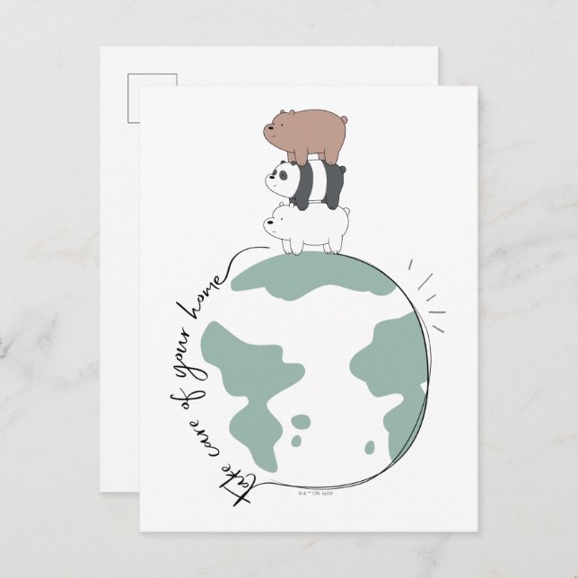 We Bare Bears - Take Care of Your Home Postcard (Front/Back)