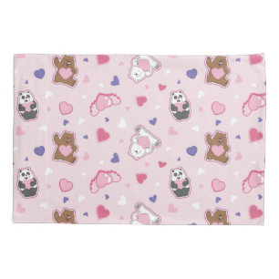 We Bare Bears - Valentine Hearts Pattern Pillowcase