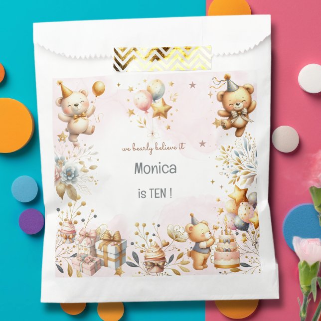 We bearly believe, royal tedddy bear kids birthday favour bag (Creator Uploaded)