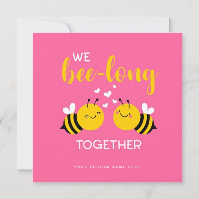We Bee-long Together Cute Greeting Card (Front)