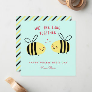 We Bee-long Together Cute Kids Valentine's Day Card