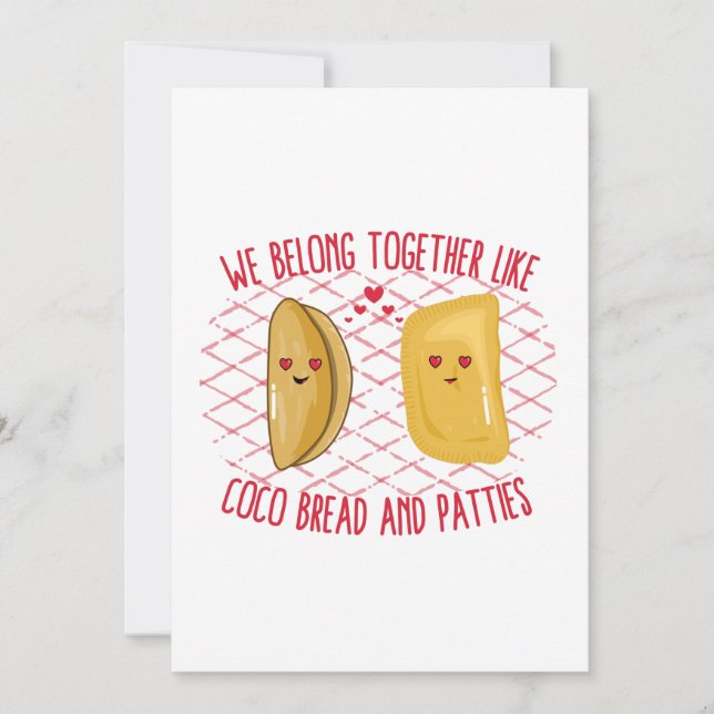 We Belong Together Like Coco Bread and Patties Holiday Card (Front)