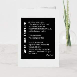 We Belong together love poem  Foil Greeting Card