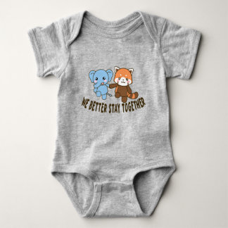 we better stay together, redpanda and elephant baby bodysuit
