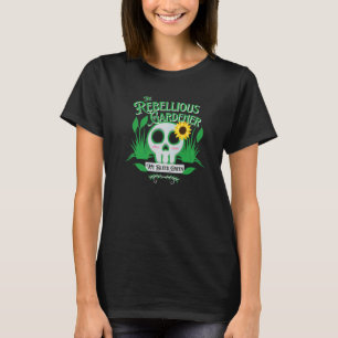 We Bleed Green Rebellious Gardener Green Skull Sun T-Shirt