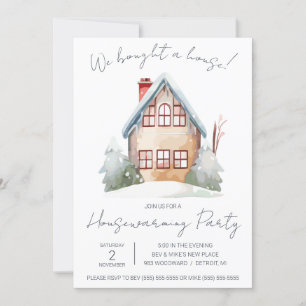 We Bought a House! Cute Watercolor Housewarming  Invitation