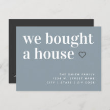 We Bought A House Simple Announcement Postcard