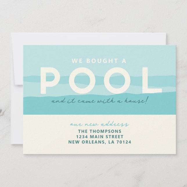 We Bought a Pool Moving Announcement (Front)