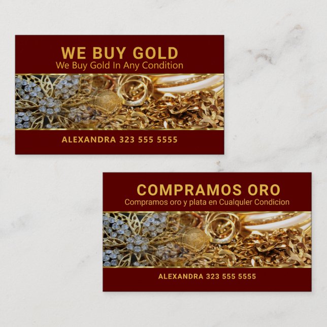 We Buy Gold Custom Typography Business Card (Front/Back)