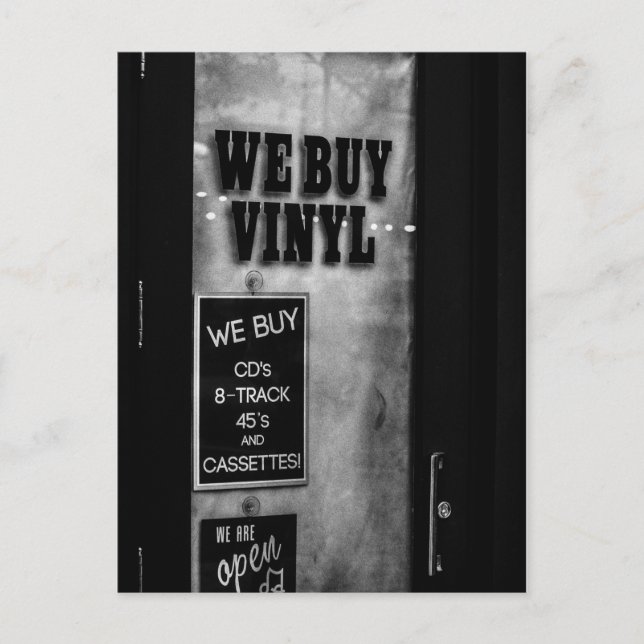 We Buy Vinyl Postcard (Front)