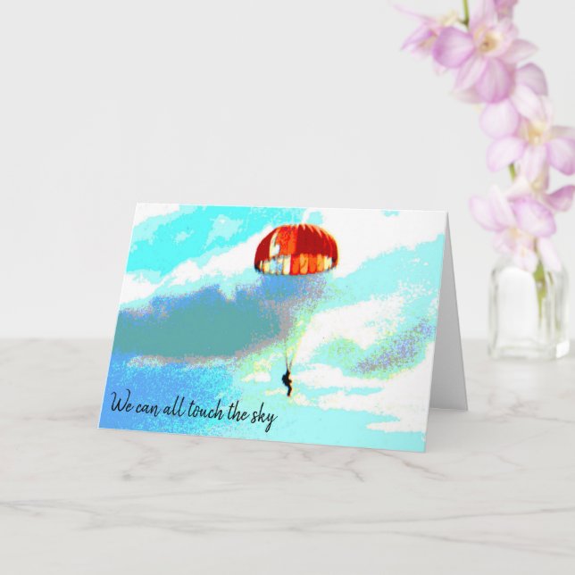 We can all touch the sky, parachute, inspiration  card (Orchid)