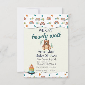 We Can Barely Wait Baby Shower Invitations