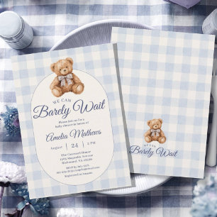 We Can Barely Wait Watercolor Baby Shower Invitation