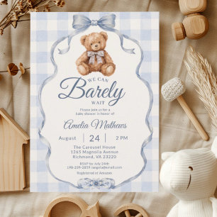 We Can Barely Wait Watercolor Baby Shower Invitation