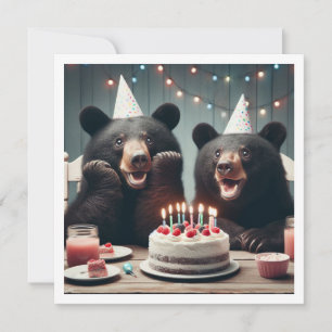 We can bear-ly believe it! Bear birthday  Invitation