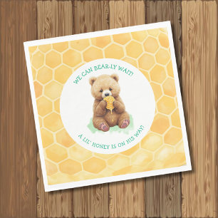 We Can Bear-ly Wait! Bear and Honey Baby Shower Napkin