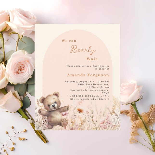 We can bearly wait arch Baby Shower invitation (Creator Uploaded)
